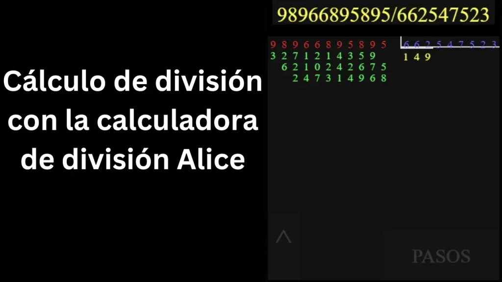 calculadora de divisiones Alicia