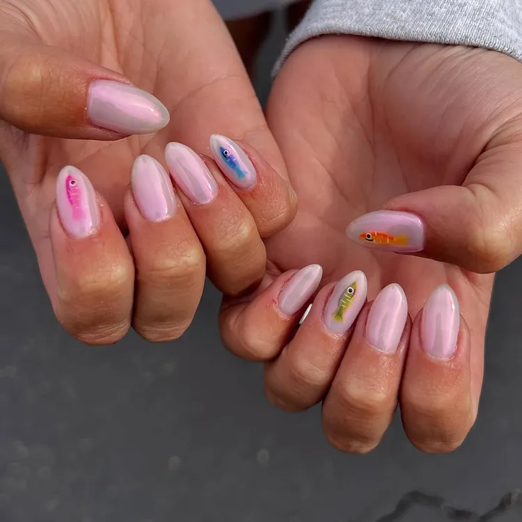 Spring Nail Designs with Rhinestones
