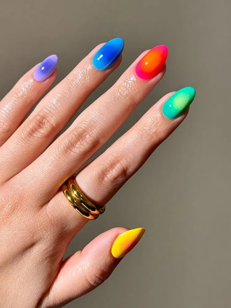 Spring Nail Designs with Rhinestones