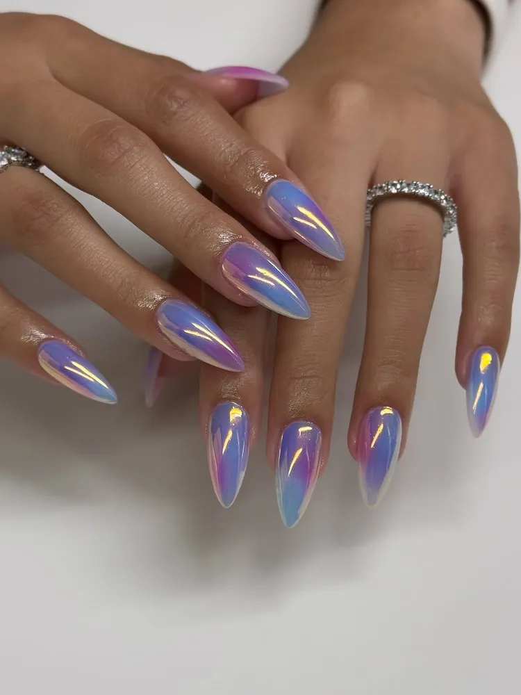Spring Nail Designs with Glitter Touch