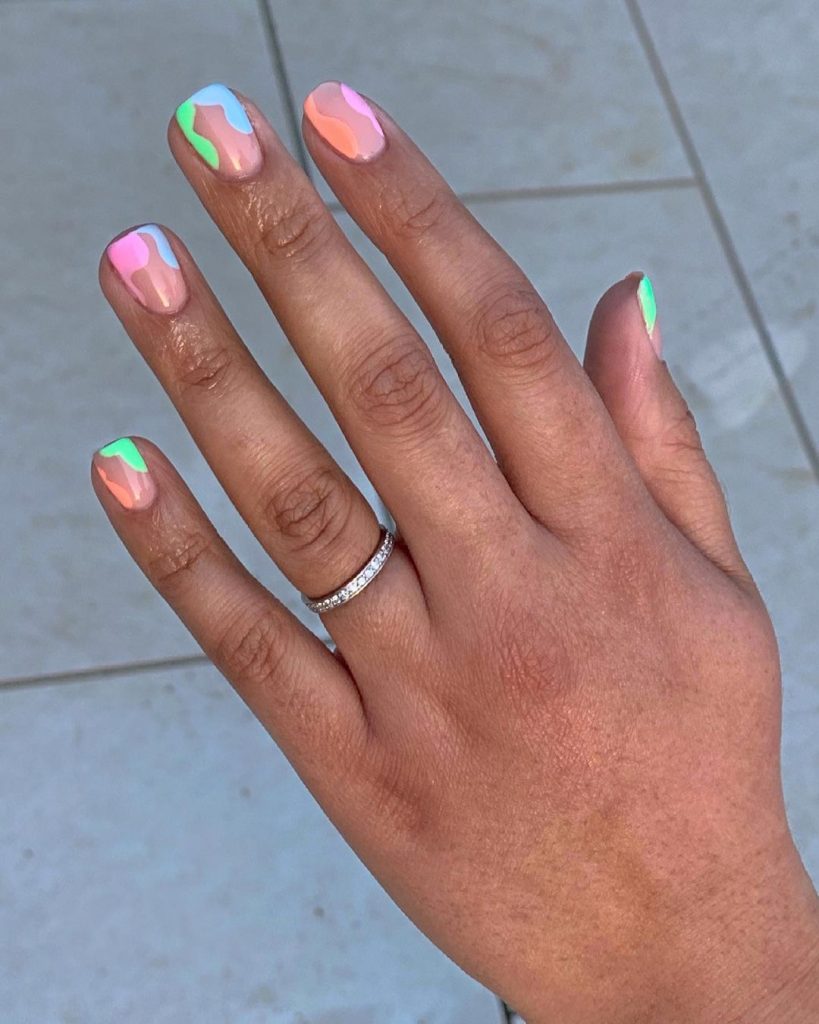 Spring Nail Designs with Rhinestones