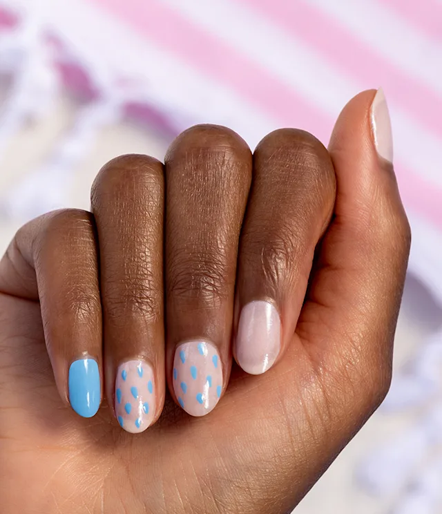 Spring Nail Designs with Rhinestones