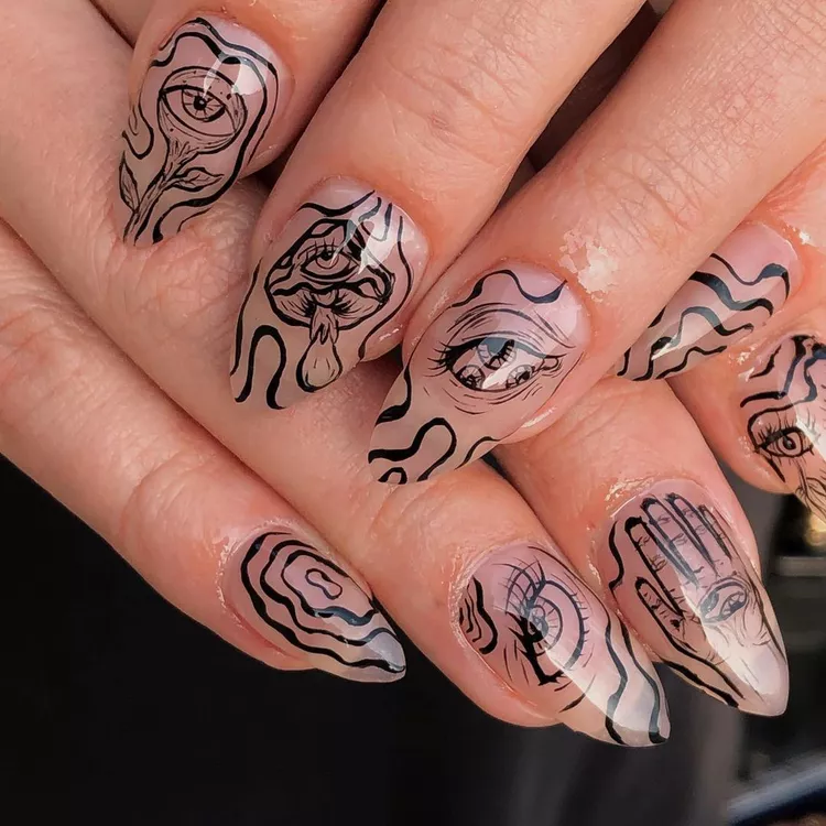 Spring Nail Designs with Glitter Touch