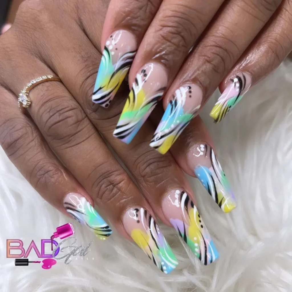 Spring Nail Designs with Glitter Touch