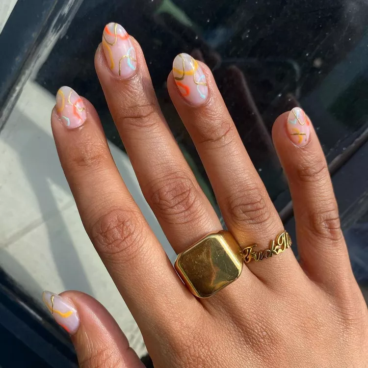 Swirl Nail Art for Spring Vibes