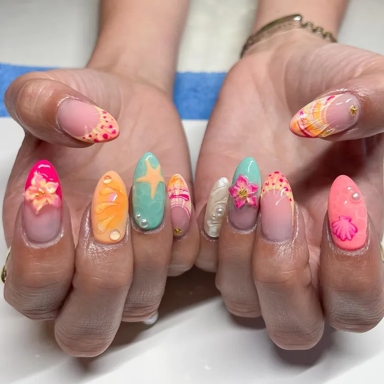 Rainbow-Inspired Spring Nail Art