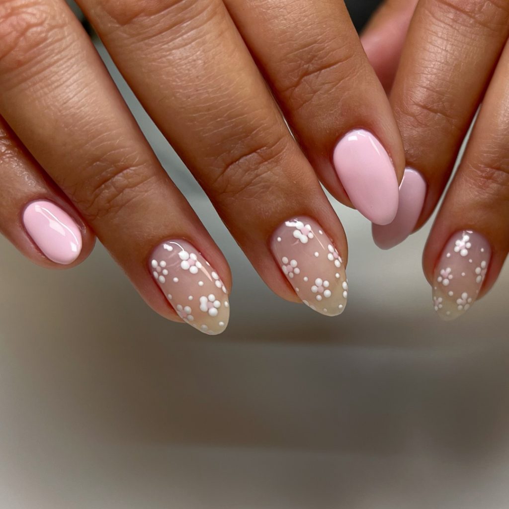 Floral Accent Nail Design for Spring