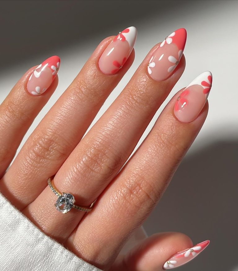 Floral Accent Nail Design for Spring